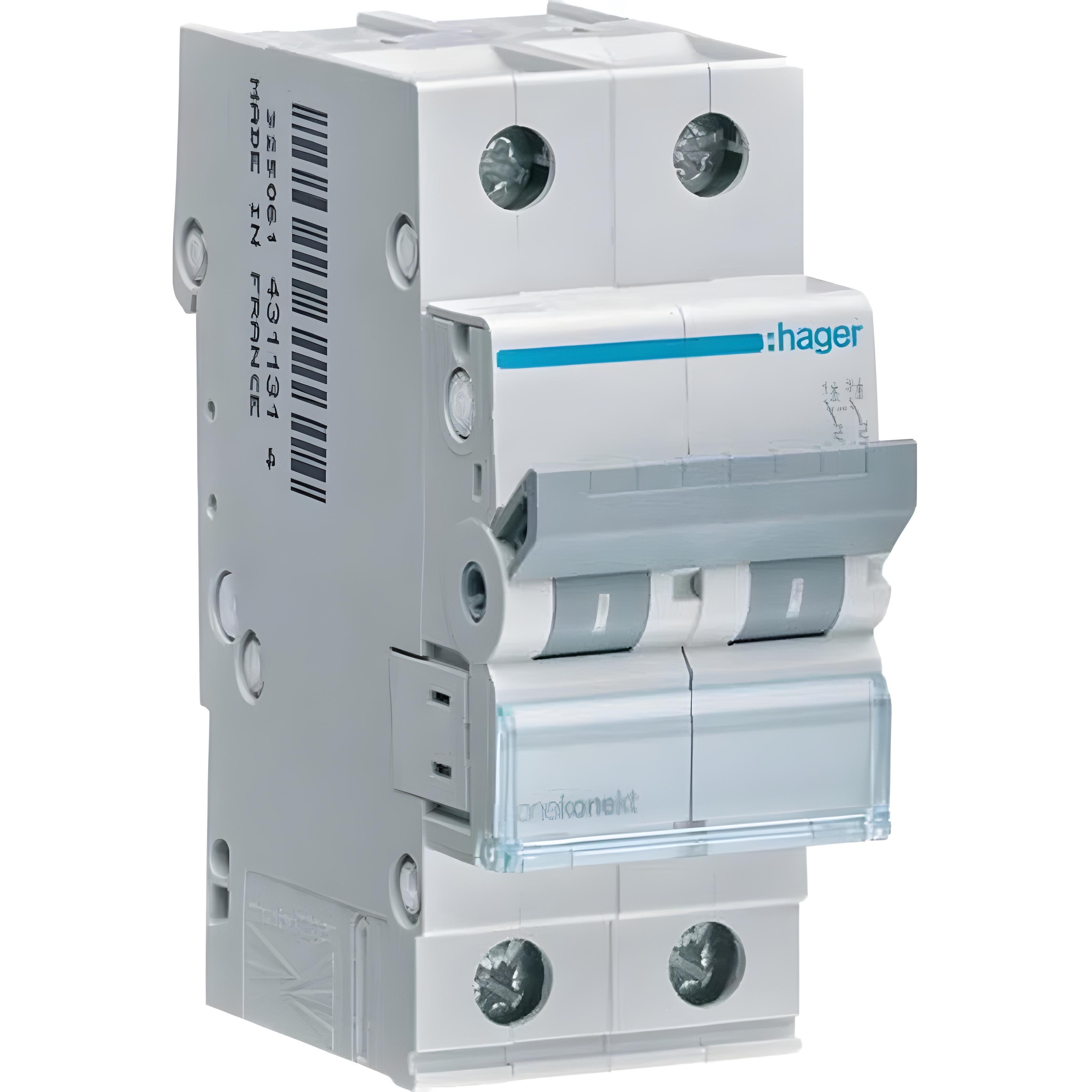 Автоматический выключатель Hager MCN206 2 полюса 6А С 6 кА 2M (SW-105235) Автоматический выключатель Hager MCN206 2 полюса 6А С 6 кА 2M (SW-105235)