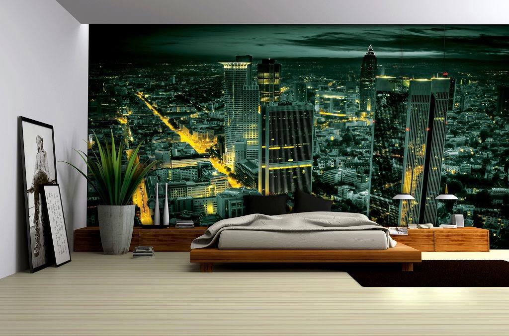 Фотообои флизелиновые 3Д Современный Ночной Мегаполис с клеем 368x254 см (328V8)