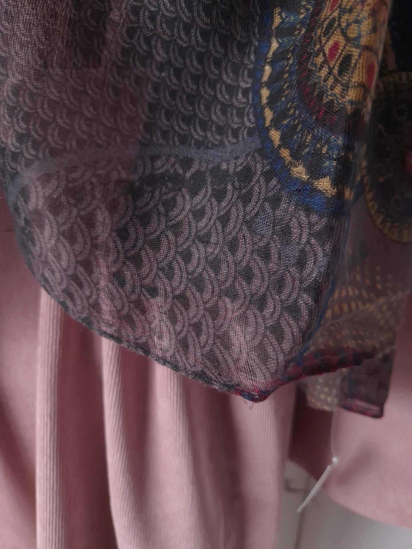 Шарф-палантин жіночий в геометричний принт весна-осінь 180х87 см Бордовий (15110) - фото 7