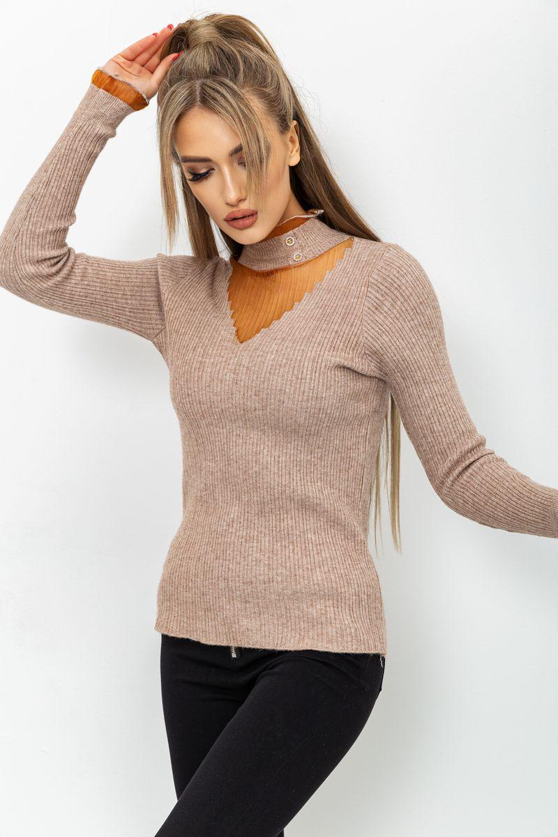 Гольф жіночий в рубчик Ager 221R010 S/M Бежевий (9624284) - фото 3 Гольф жіночий в рубчик Ager 221R010 S/M Бежевий (9624284) - фото 3