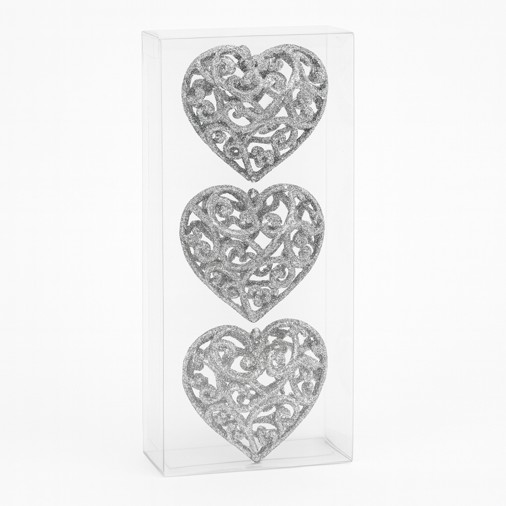 Шарики елочные новогодние Магическая-новогодняя 9644 пластиковые 10 см 3 шт. (584941)