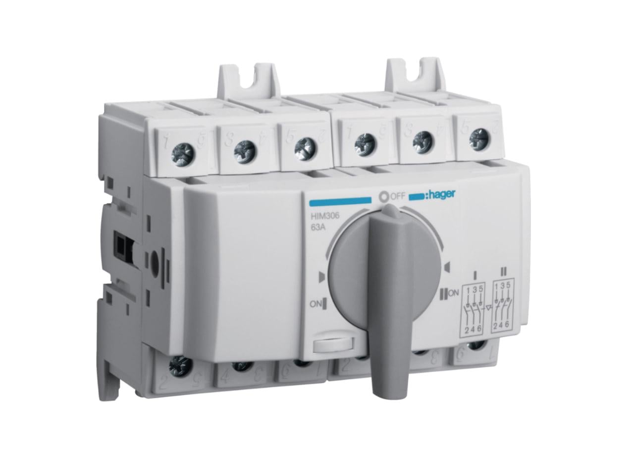 Переключатель трехпозиционный I-0-II 400/690В 63 А 3п 6 м (HIM306)
