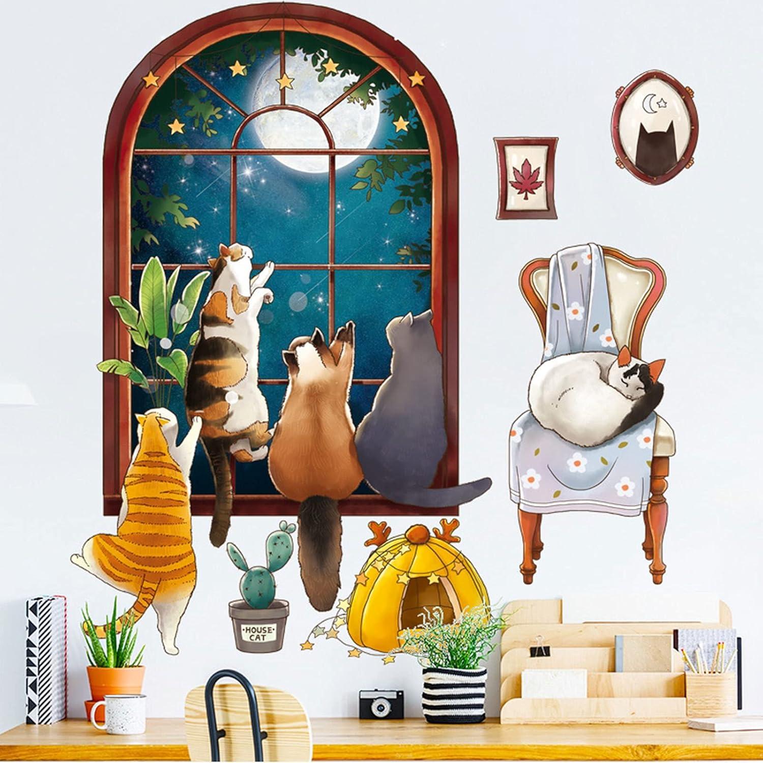 Набір вінілових наліпок Домашні котики в кімнату на стіну інтер'єрні 30х90 см - фото 2 Набір вінілових наліпок Домашні котики в кімнату на стіну інтер'єрні 30х90 см - фото 2