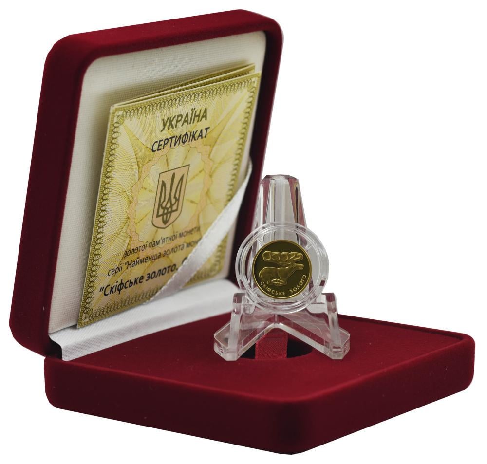 Коллекционная монета Украина 2 гривны 2011 «Скифское золото-Олень» Золото Proof KM 624 (М01243)