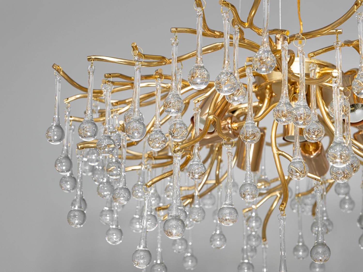 Люстра хрустальная подвесная 40 Вт Золотой (607-800GD) - фото 2 Люстра хрустальная подвесная 40 Вт Золотой (607-800GD) - фото 2