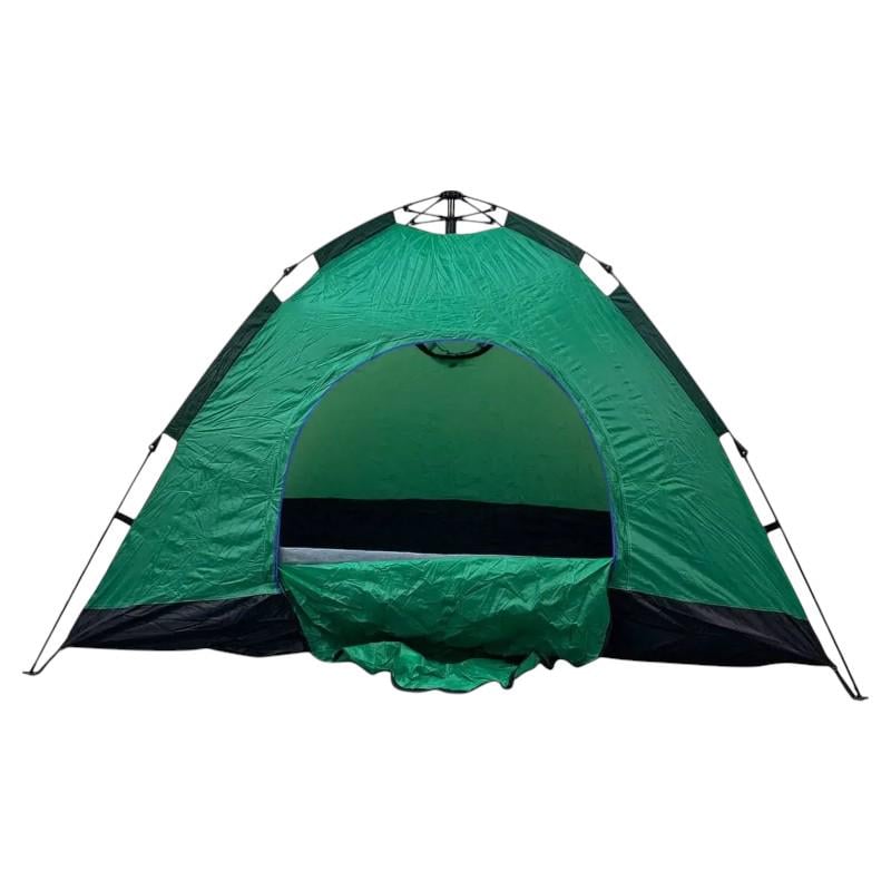 Палатка туристическая трехместная 200x150x110 см Зеленый - фото 3