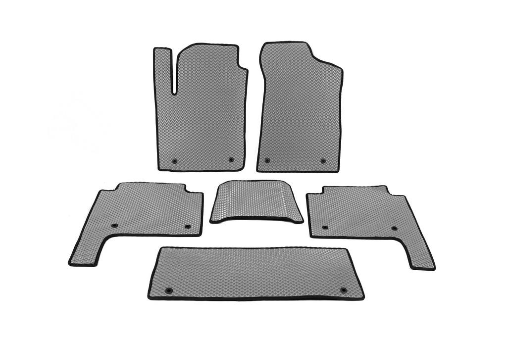 Коврики салона 3 ряда Digital Designs для Nissan Patrol Y62 2010-2024 гг. этилвинилацетат Серый