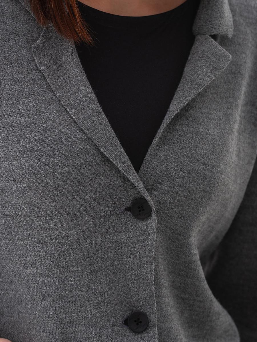 Пиджак легкий вязаный женский SVTR р. 42-50 Серый (596) - фото 4 Пиджак легкий вязаный женский SVTR р. 42-50 Серый (596) - фото 4