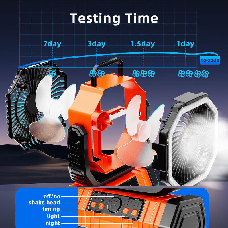 Вентилятор кемпінговий з акумулятором 20000 mAh підсвіткою та 4 режимами швидкості (00342) - фото 7