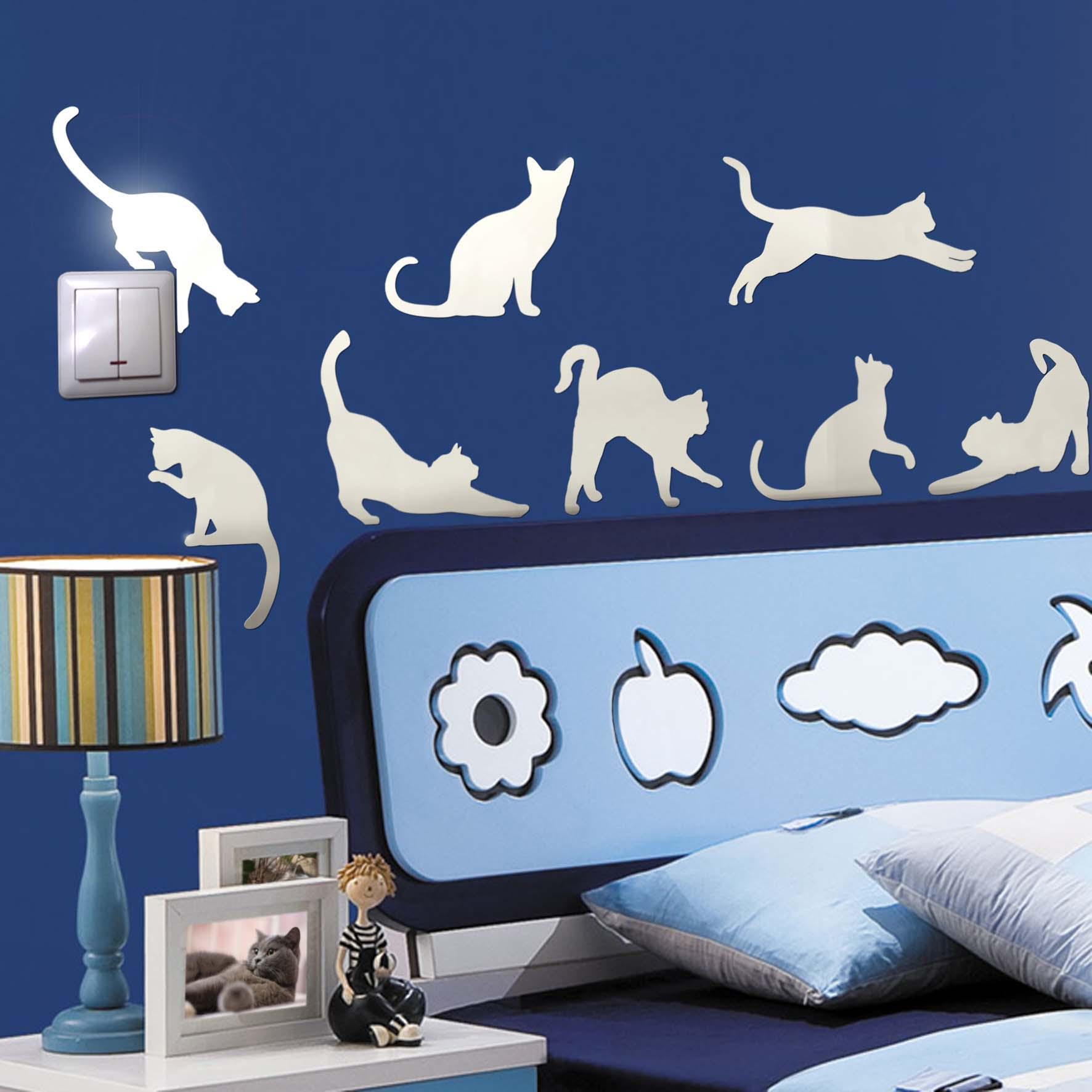 Декор зеркальный настенный Кошки Серебряный