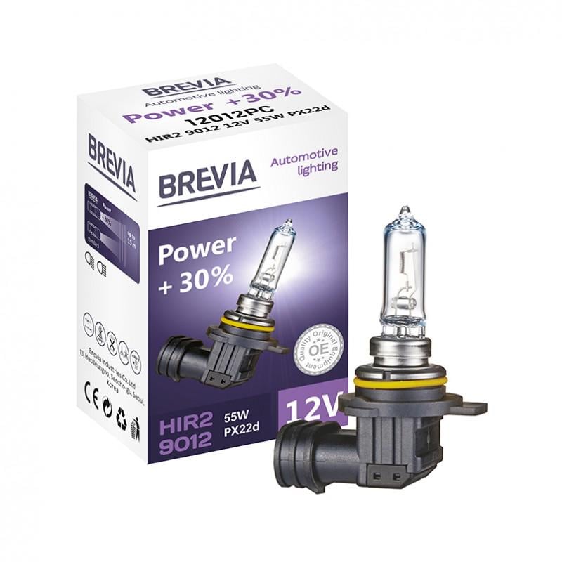 Лампи галогенові Brevia HIR2 9012 PX22d Power + 30% CP 12 V 55 W (12012PC)