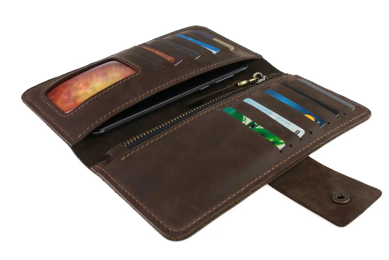 Гаманець FREESKIN шкіряний 19х9,5х1 см Темно-коричневий - фото 5 Гаманець FREESKIN шкіряний 19х9,5х1 см Темно-коричневий - фото 5