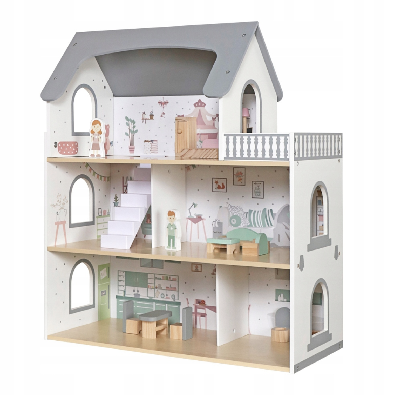 Кукольный домик деревянный CozyHouse с мебелью (2796161317) - фото 2
