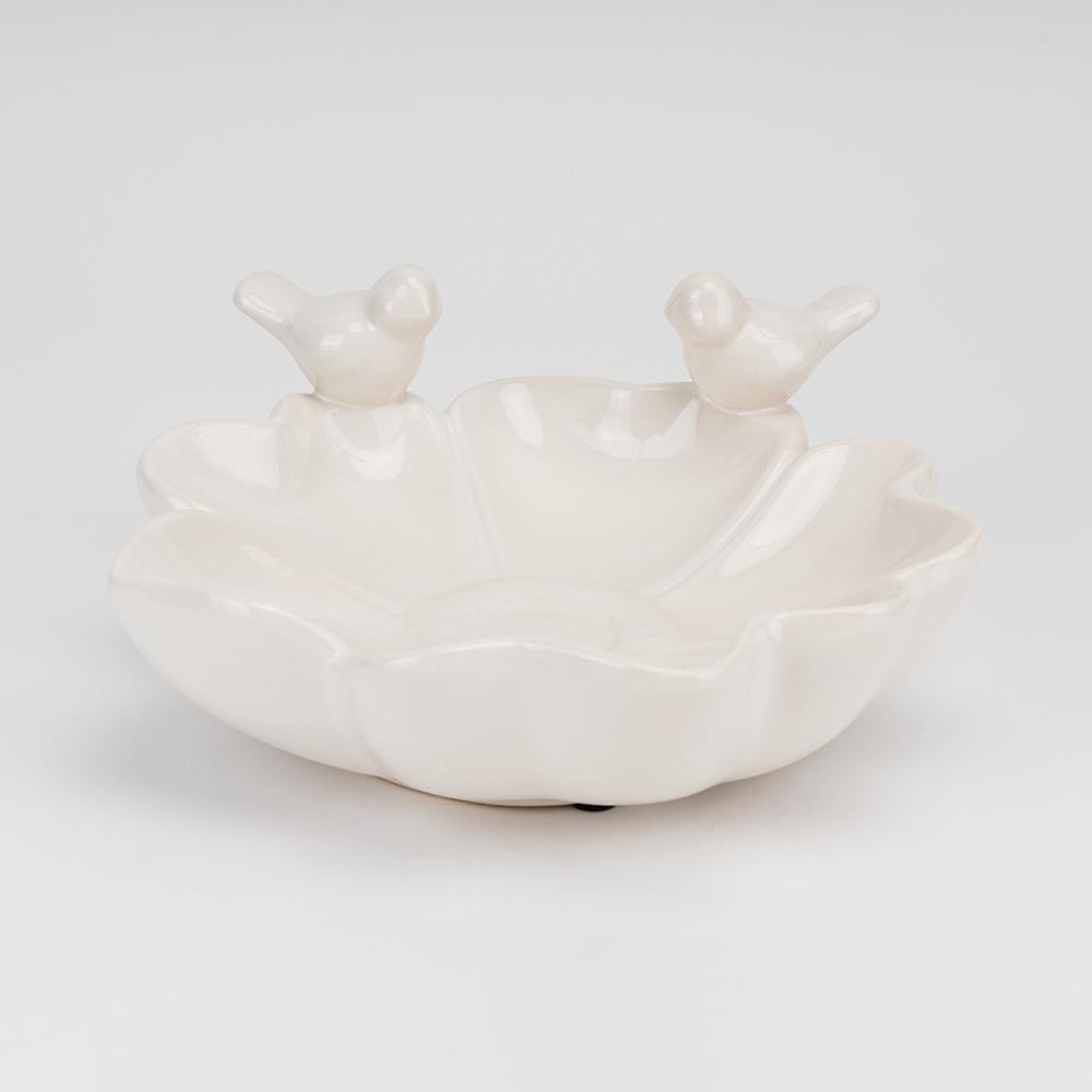 Блюдо керамическое Птички на цветке 26 см (4011-020)