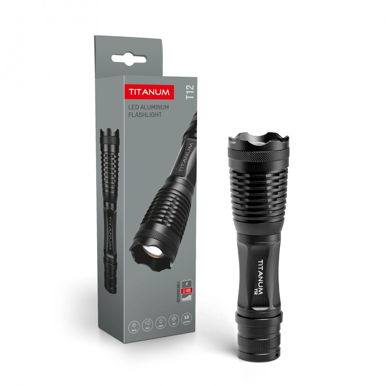 LED-фонарик портативный TITANUM TLF-T12 350 Lm 5000K Black (28595500)