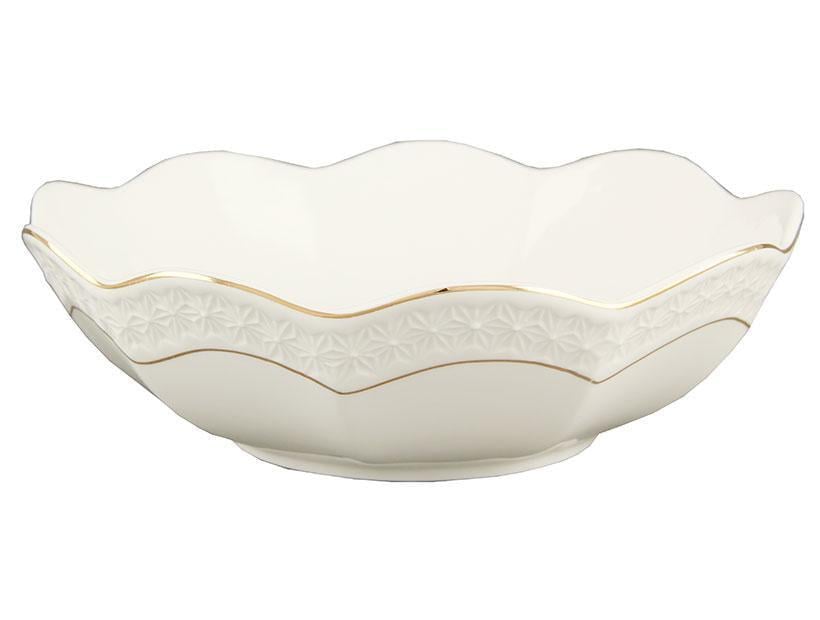 Конфетница фарфоровая Interos Снежная Королева круглая 895 мл 20 см Белая (B0820-A)