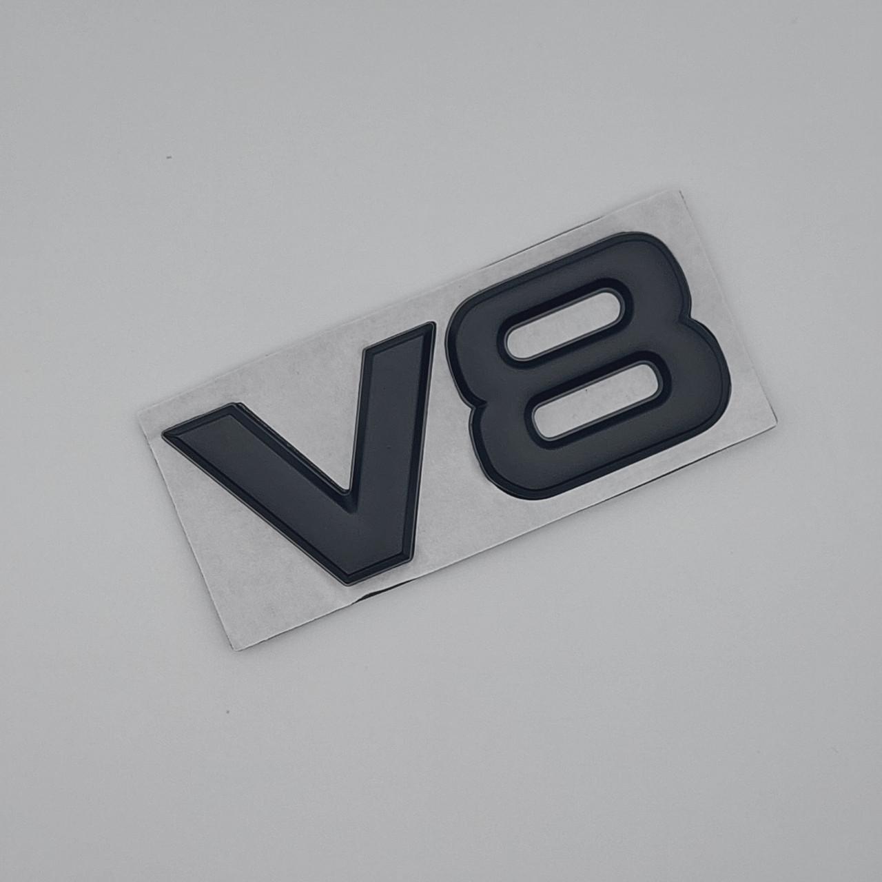 Эмблема надпись V8 Toyota 7,5х3,2 см металл Черный матовый (1683158019)