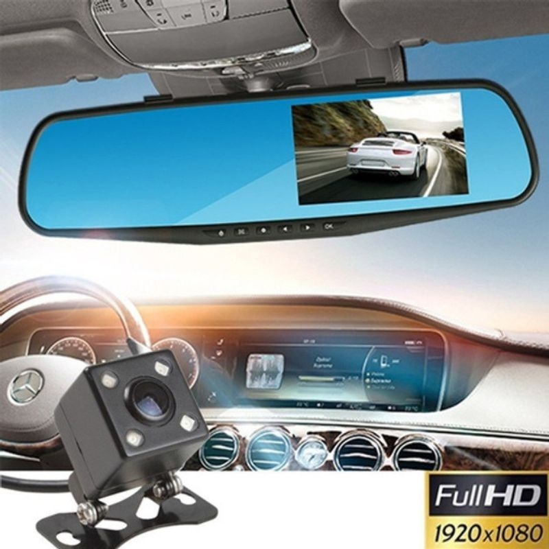 Видеорегистратор UKC L-9002 зеркало 4,3" 1080P Full HD 2 камеры (tf7455) - фото 3 Видеорегистратор UKC L-9002 зеркало 4,3" 1080P Full HD 2 камеры (tf7455) - фото 3