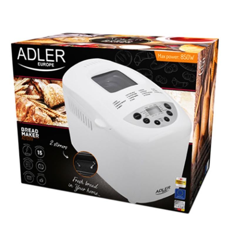 Хлебопечка для дома автоматическая Adler AD 6019 15 программ Белый - фото 10