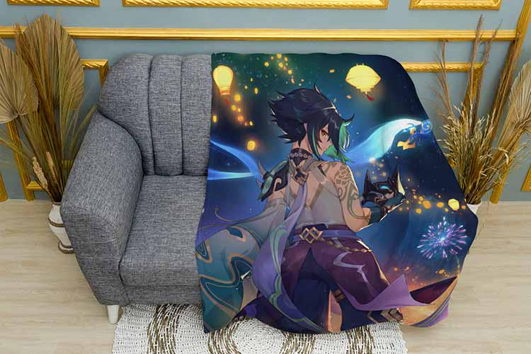 Плед Xiao Game Genshin Impact плюш однослойный 135х150 см (113729)