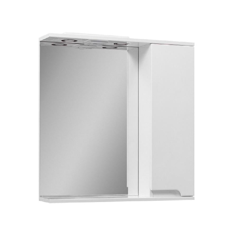 Зеркало со шкафчиком MIRATER Верона с подсветкой 60 см правостороннее Белый (4208)