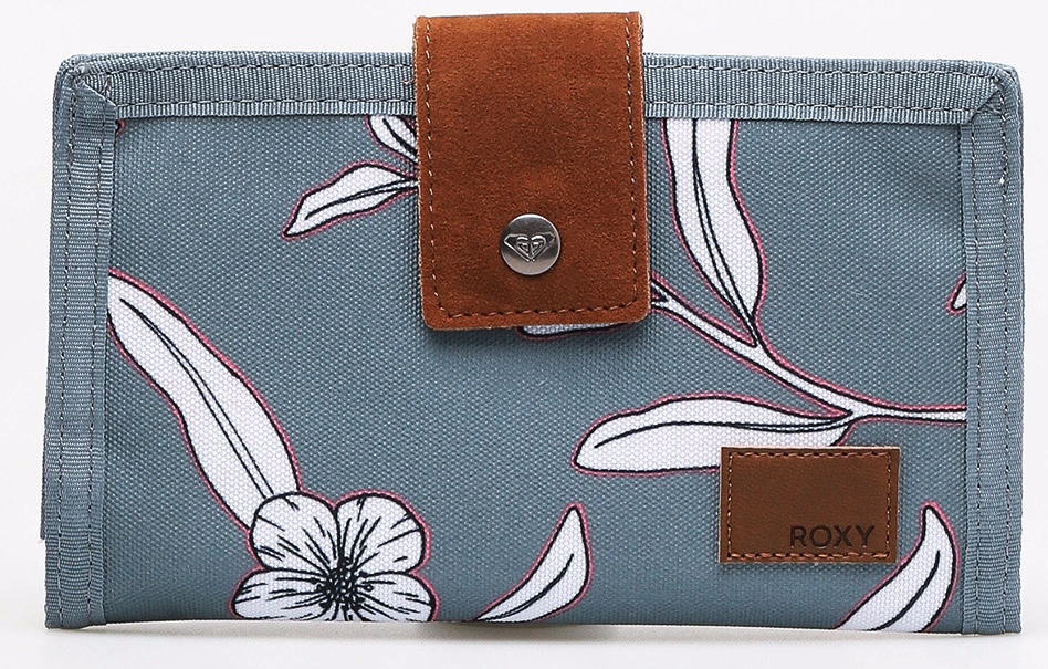 Кошелек женский тканевый Roxy Work For Us Wallet полиэстер с цветами 10x19x2 см Серый