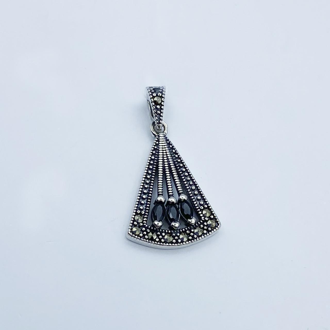 Серебряный кулон с агатом и марказитом 2,17 г (2254468844)