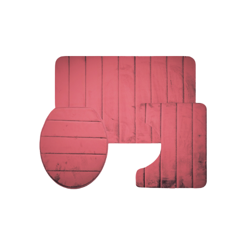 Набор ковриков для ванной комнаты Stenson 3 шт. Красный (R82473)