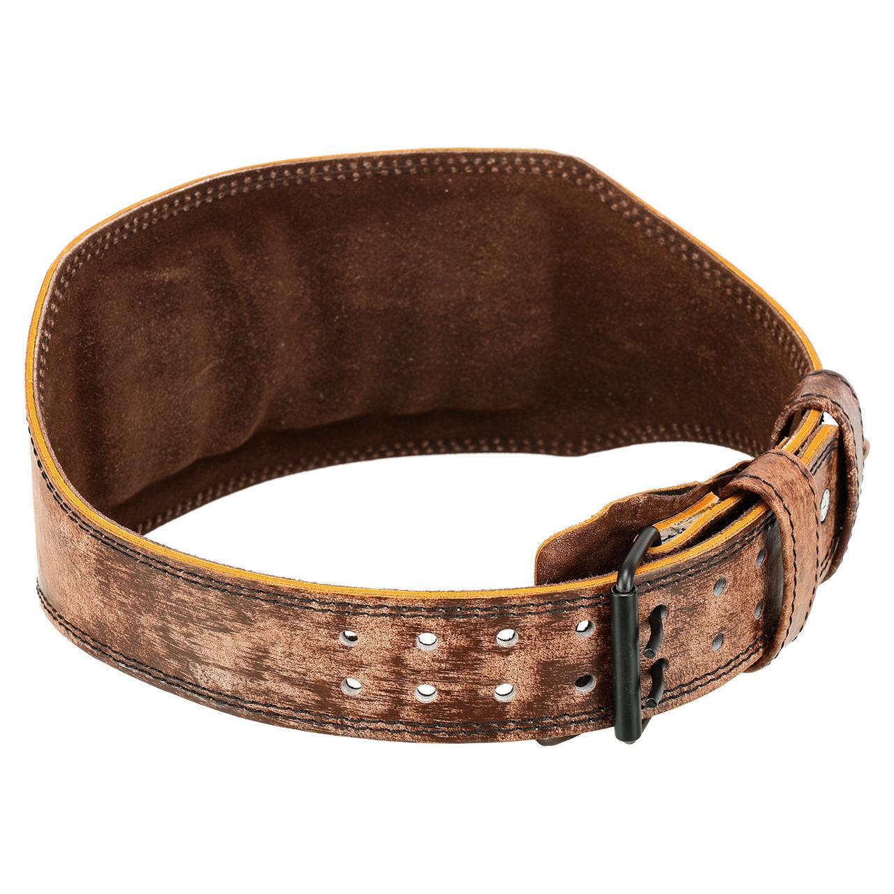 Пояс атлетический кожаный FISTRAGE VL-6049 100-125 см с подкладкой для спины S-XXL спинка 15 см (2532842994)