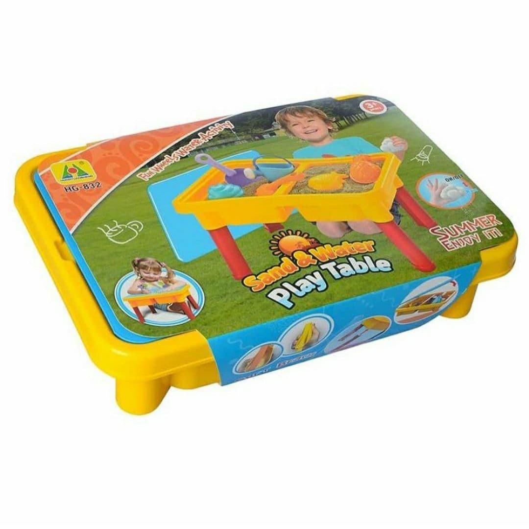 Игровой столик песочница Bambi 2в1 HG-832 с набором куличей для игры с водой и песком Желтый (1386742139)