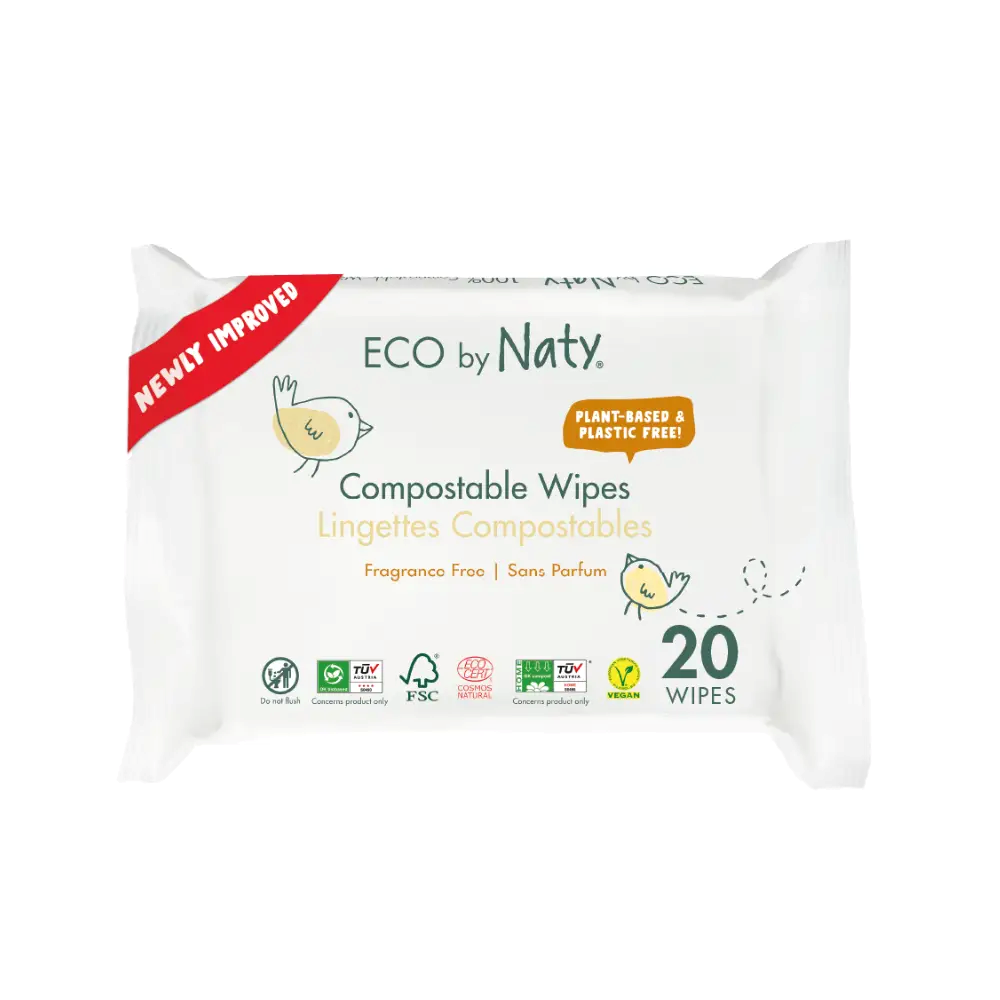 Салфетки органические Eco by Naty без запаха для путешествий 20 шт.