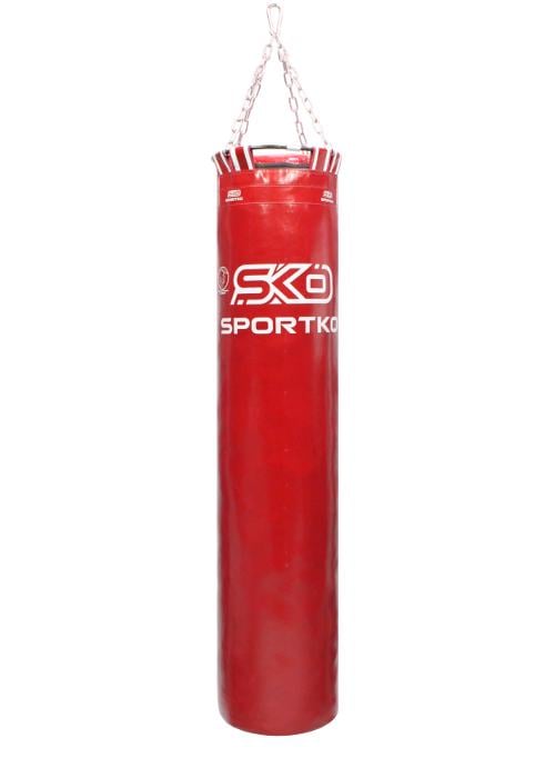 Мешок боксерский Sportko МП05 ПВХ 150х35 см вес 65 кг с кольцом и цепями Красный (6936116105026)