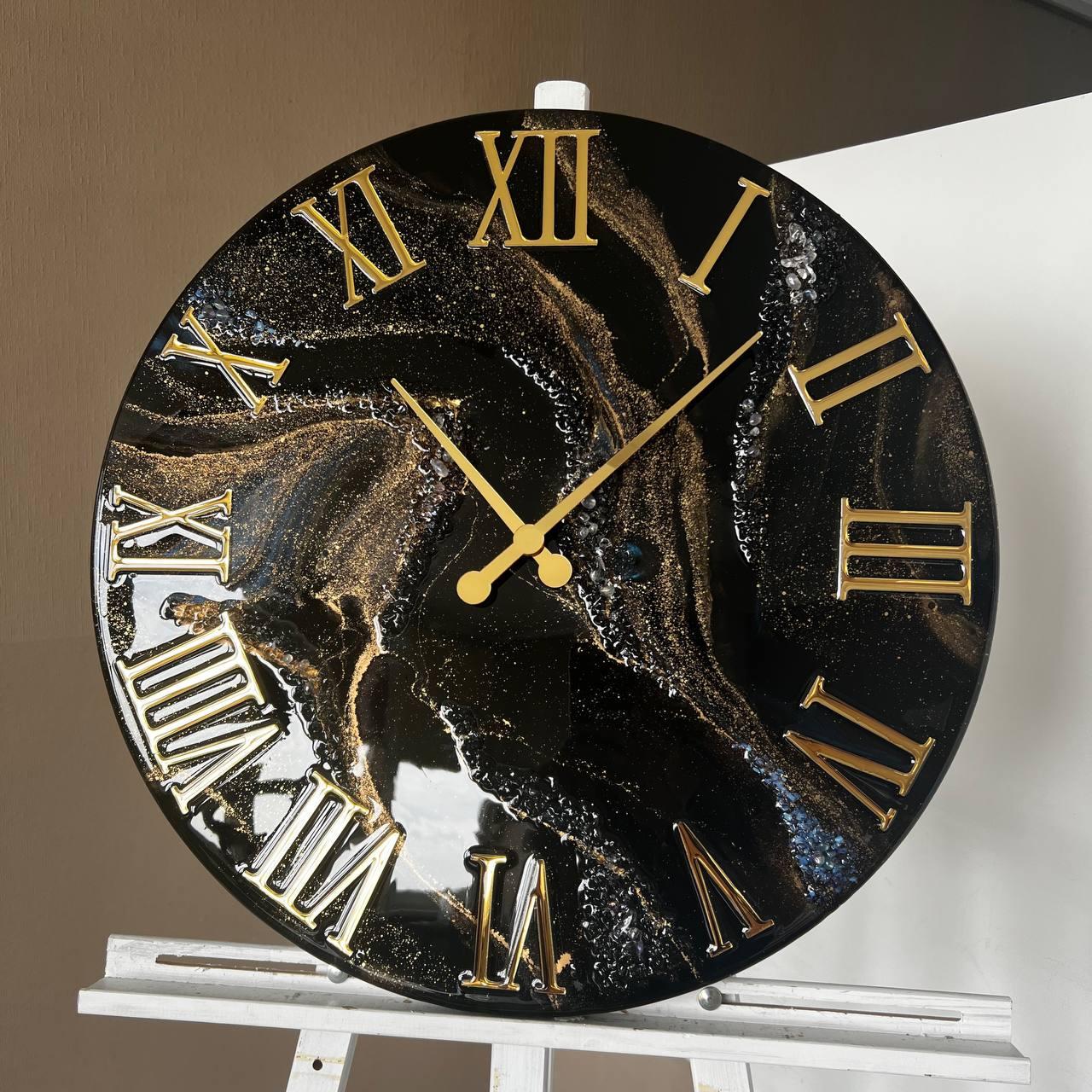 Часы настенные круглые из эпоксидной смолы EPOXY M184 80x80 см