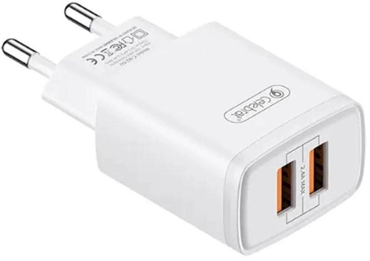 Сетевое зарядное устройство Celebrat C-N2-EU Wall Charger с кабелем Type-C White - фото 1