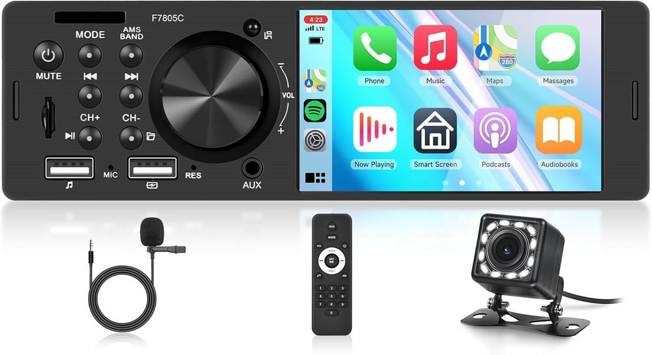Магнитола автомобильная Rimoody 1 DIN c CarPlay Android Auto и 4" сенсорным экраном Магнитола автомобильная Rimoody 1 DIN c CarPlay Android Auto и 4" сенсорным экраном