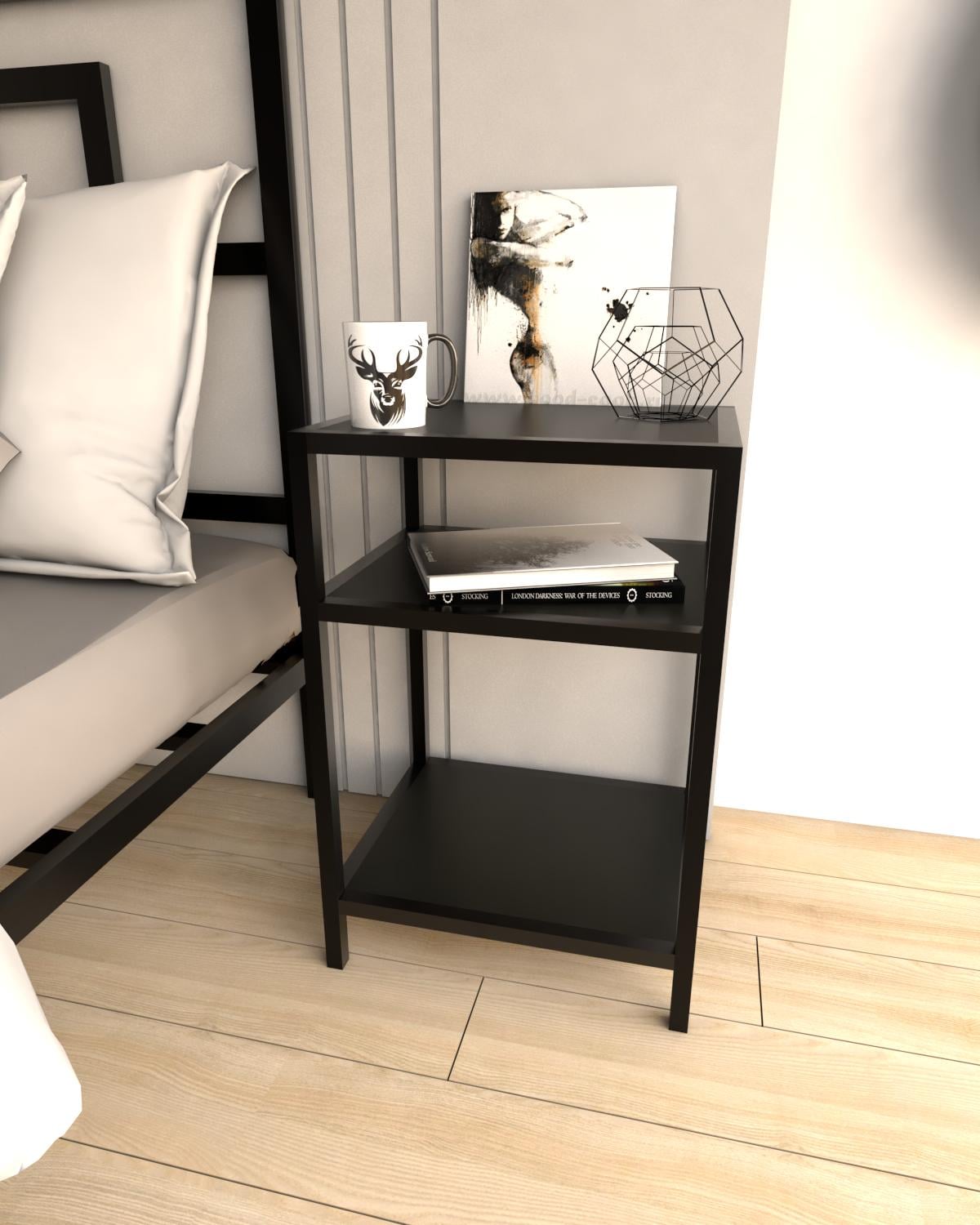 Тумба прикроватная EcoLoft Рона DSP-1342-5 в стиле черный лофт (31707302) Тумба прикроватная EcoLoft Рона DSP-1342-5 в стиле черный лофт (31707302)