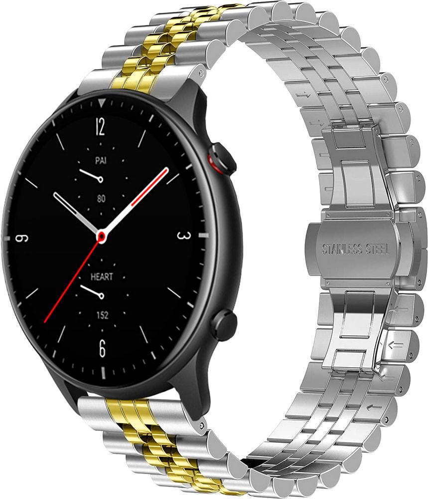 Браслет металлический Stech Line для Amazfit GTR 2e Silver/Gold (29151-67)