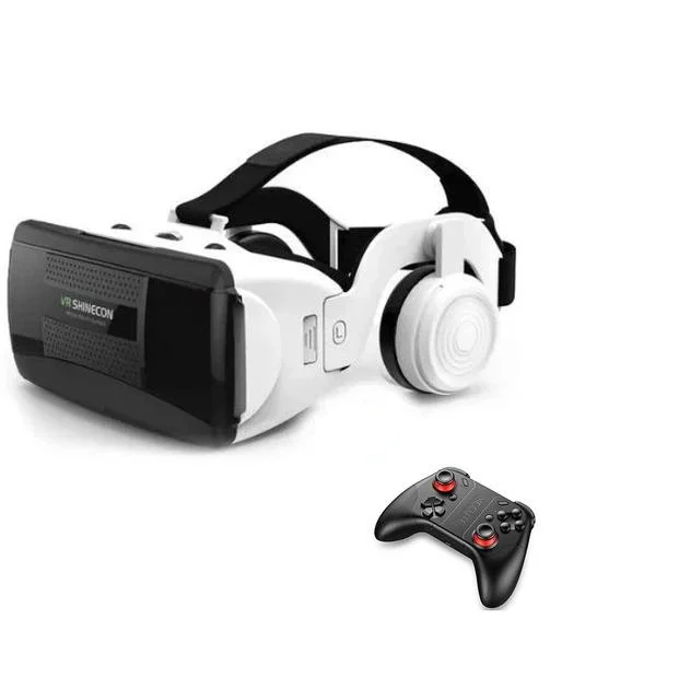 Окуляри віртуальної реальності Shinecon SC-G06EB Bluetooth з 3D-ефектом/навушниками для смартфонів з екраном 4,7-7" з геймпадом Mocute 053 (565005368)