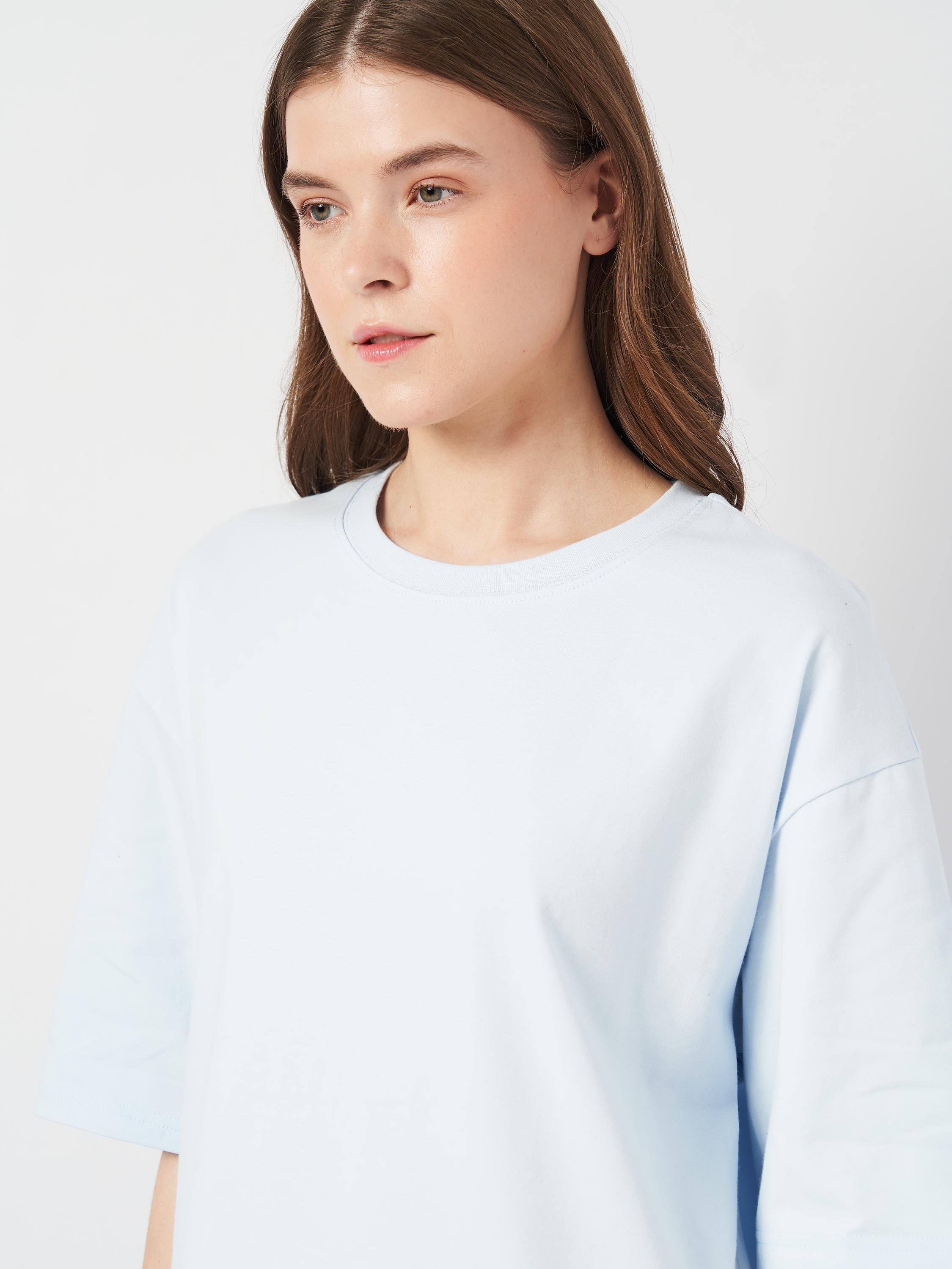 Футболка жіноча оверсайз ROZA 231105 S Морозний блакитний (4824005705830) - фото 4 Футболка жіноча оверсайз ROZA 231105 S Морозний блакитний (4824005705830) - фото 4