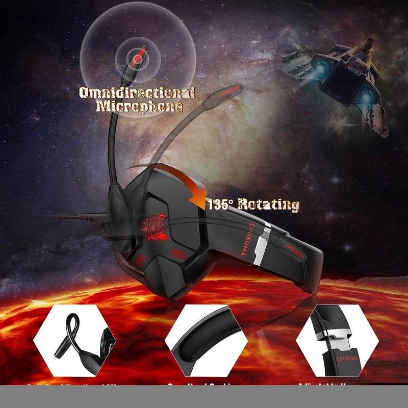 Наушники игровые ONIKUMA К11 с микрофоном 115 дБ Black - фото 4