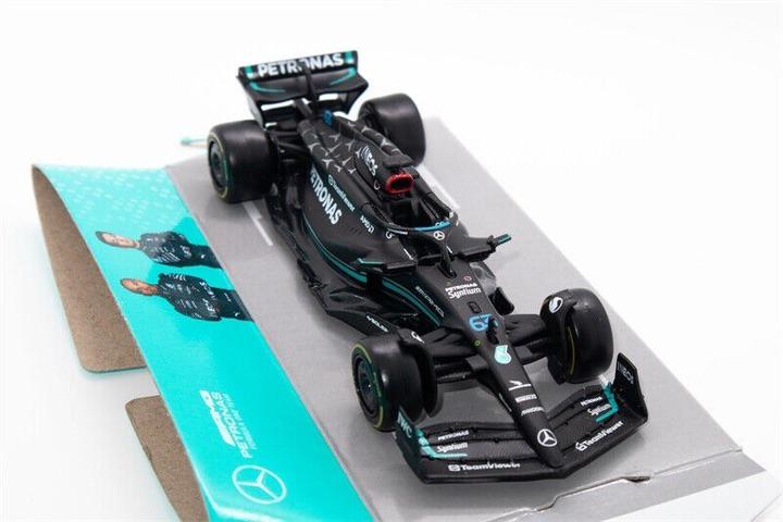 Колекційна модель Bburago Mercedes W14-63 із металу масштаб 1:43 Чорний - фото 5