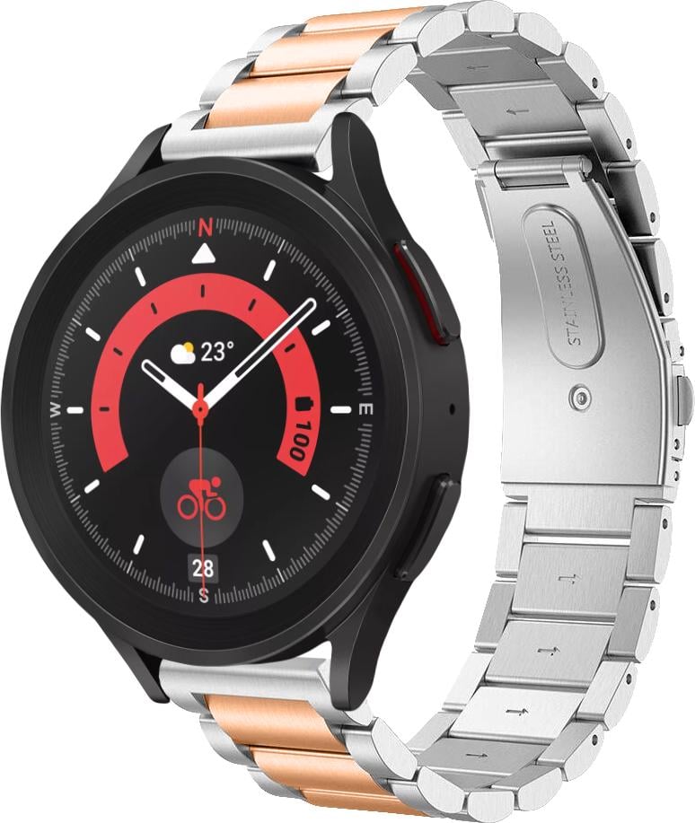 Металлический Ремешок Shain Line для Galaxy Watch 5 Pro Silver Rose (29643-68)