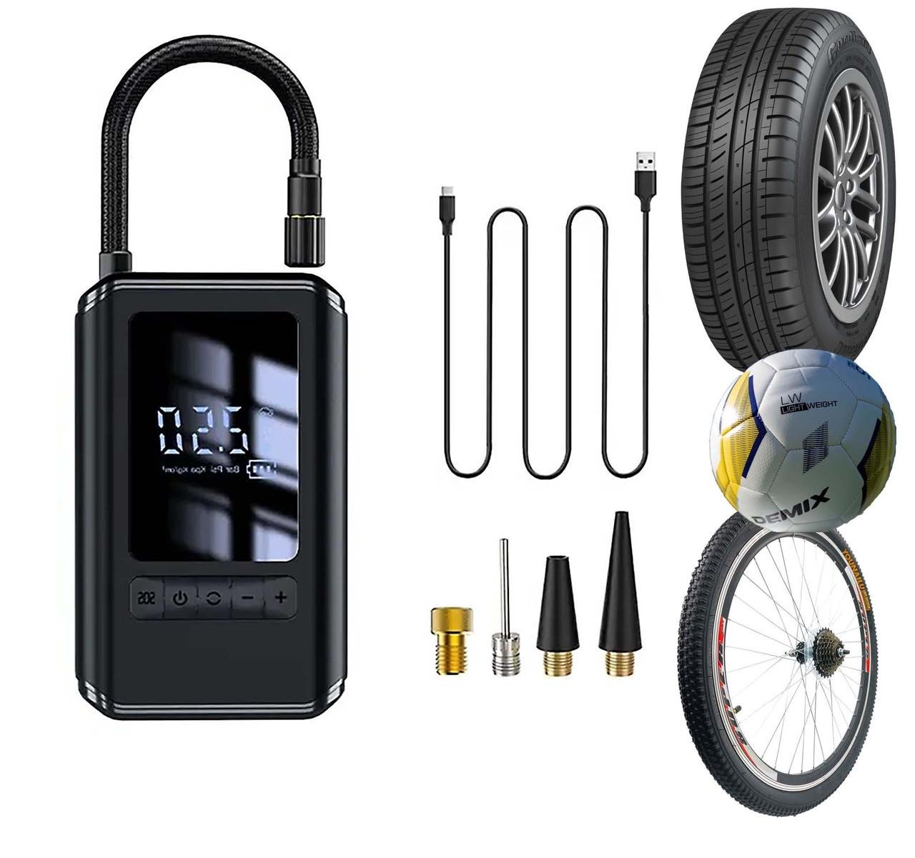 Насос автомобильный беспроводной с фонариком с чехлом 25 л/м 4000 mAh