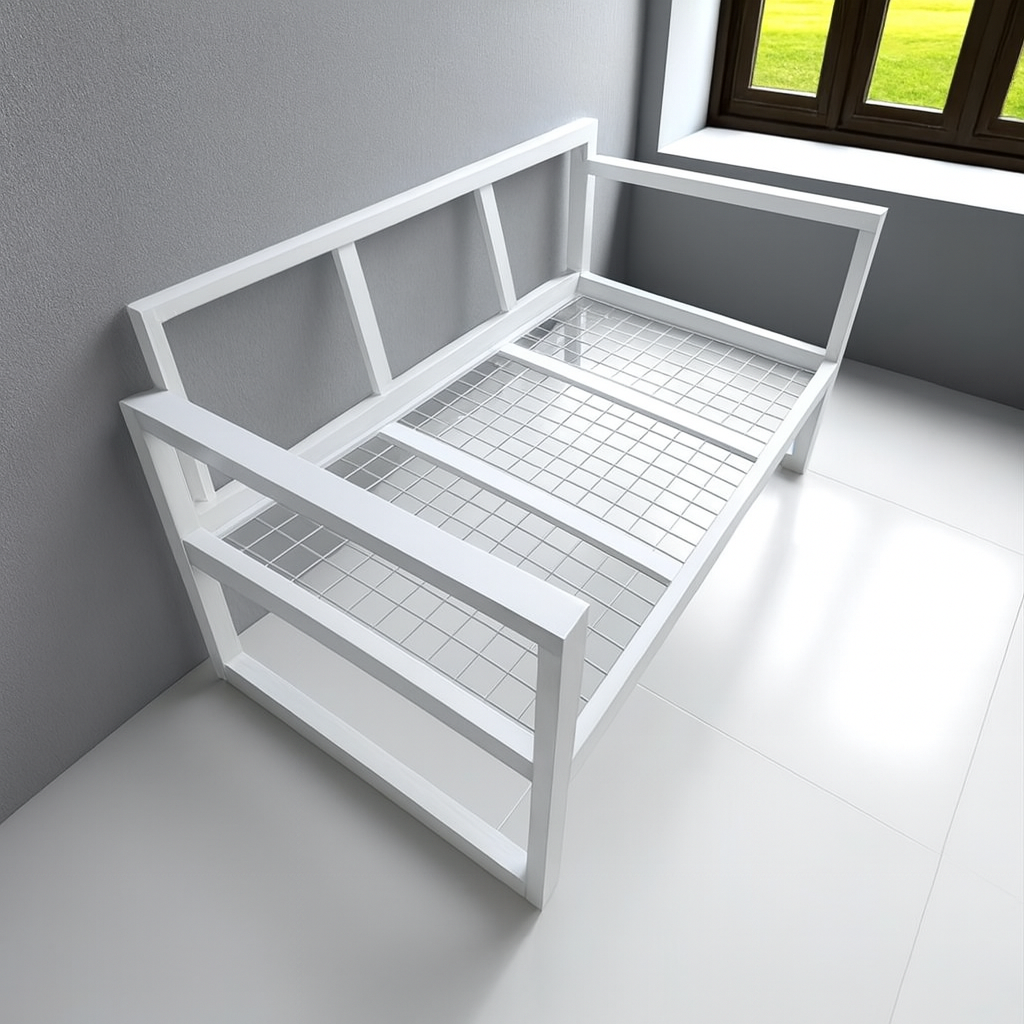 Диван металевий AVVS tech Бостон вуличний лофт з підлокітниками рогожка 160 см Світло-сірий/Білий (30067123) - фото 5 Диван металевий AVVS tech Бостон вуличний лофт з підлокітниками рогожка 160 см Світло-сірий/Білий (30067123) - фото 5