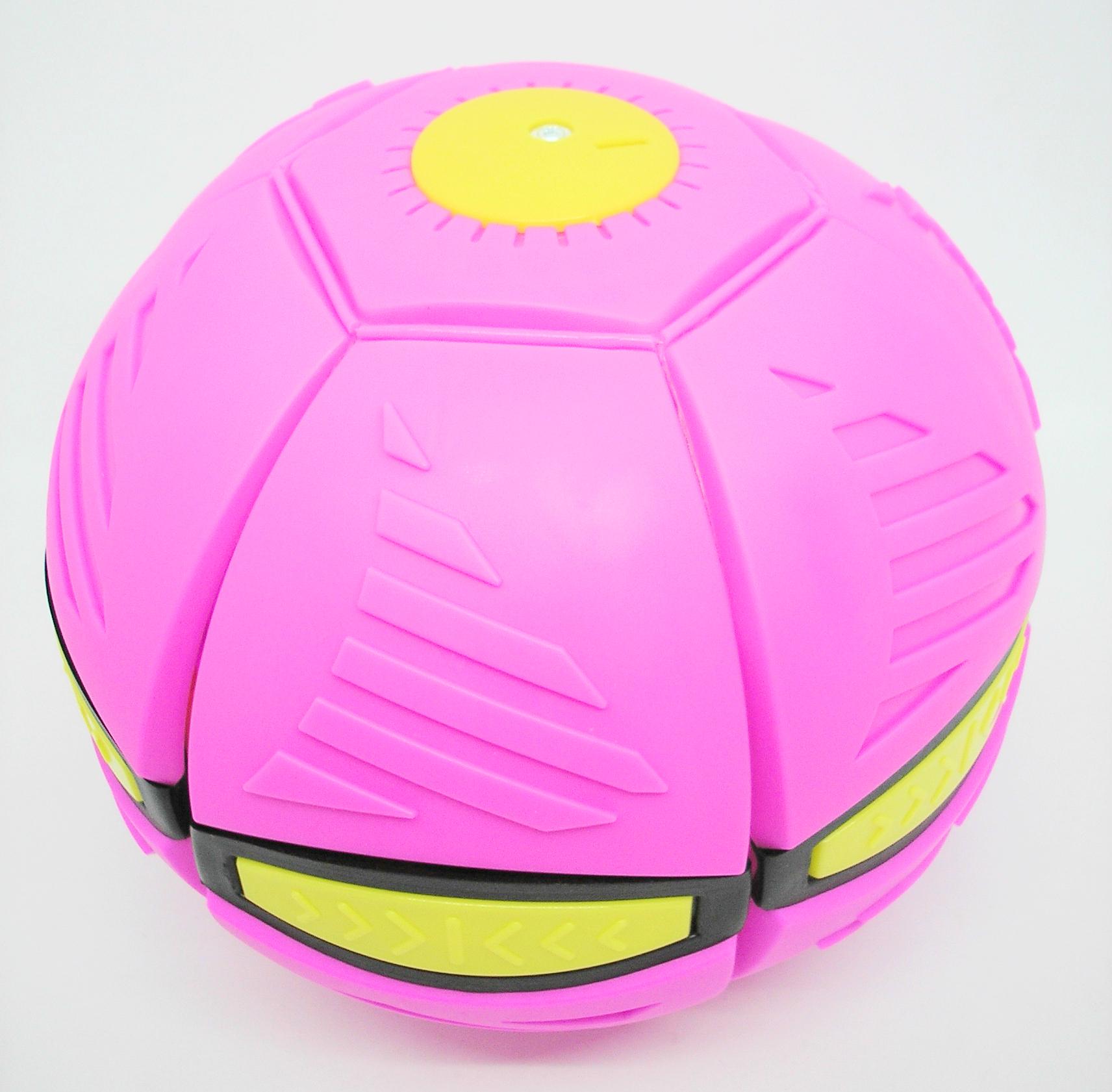 Мячик игровой трансформер Flat Ball Disc с 6 LED Розовый/Желтый