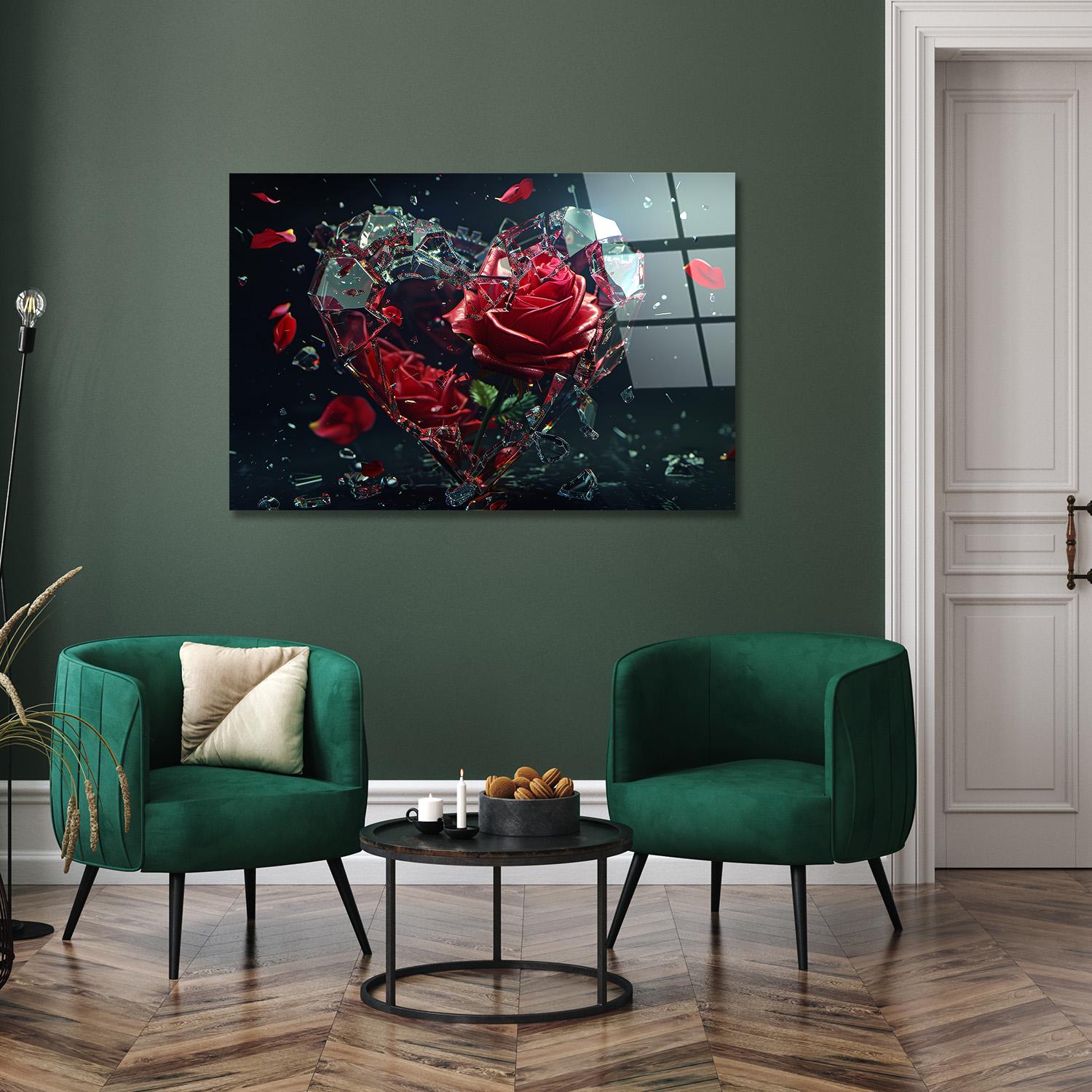 Картина на стекле NovellaPrint Разбитое сердце 120х80 см (25.4)