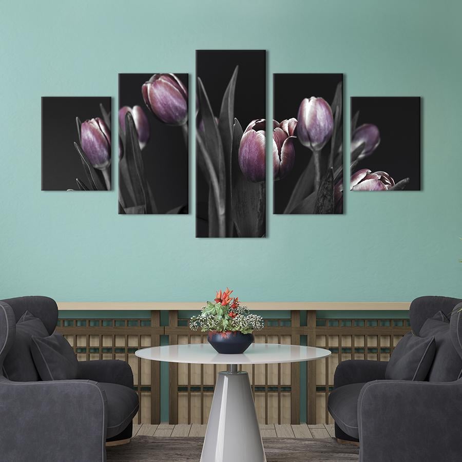 Картина на полотні Незвичайні темні тюльпани 187x94 см (882-52)