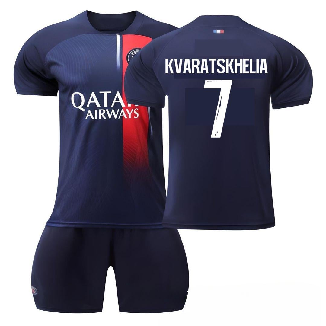 Футбольная форма детская из KVARATSKHELIA PSG сезон 24/25 р. 30 160-165 см Темно-синий с красным (45a61155)