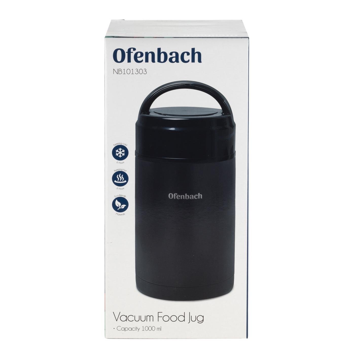 Термос харчовий для їжі з ручкою Ofenbach KM-101303 з нержавіючої сталі 1000 мл Чорний (150-84-101303) - фото 6 Термос харчовий для їжі з ручкою Ofenbach KM-101303 з нержавіючої сталі 1000 мл Чорний (150-84-101303) - фото 6