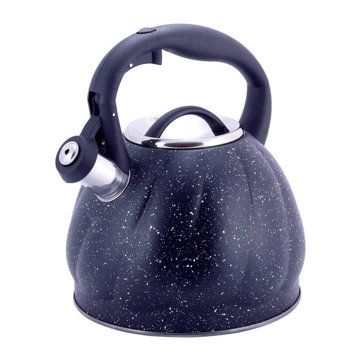 Чайник Kamille Чорний 3 л зі свистком і нейлоновою ручкою KM-1073